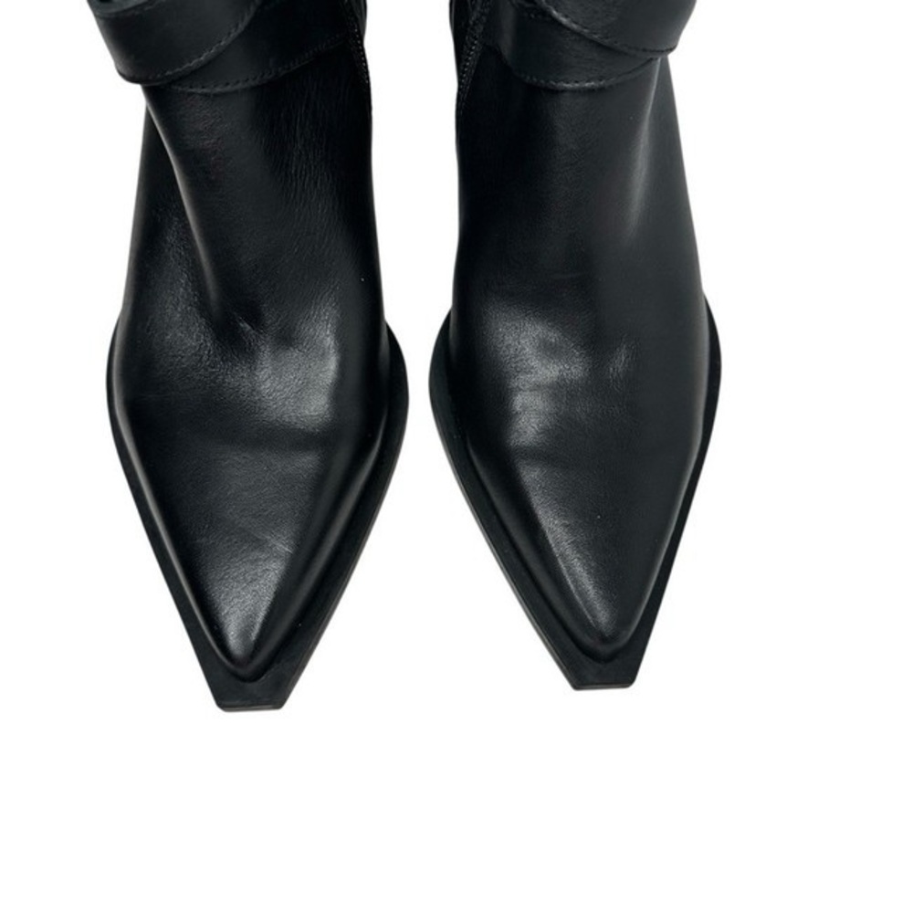 Dolce Vita Black Leather Ankle Boots with Gold Buckles - Picture 7 of 7